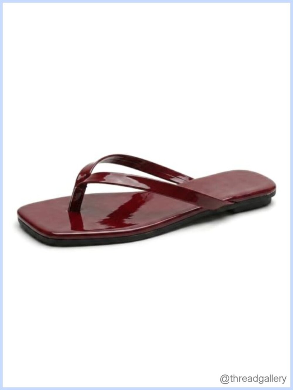 Women's Square Toe Flip Flops Minimalist Slip On Thong Sandals Beach Vacation